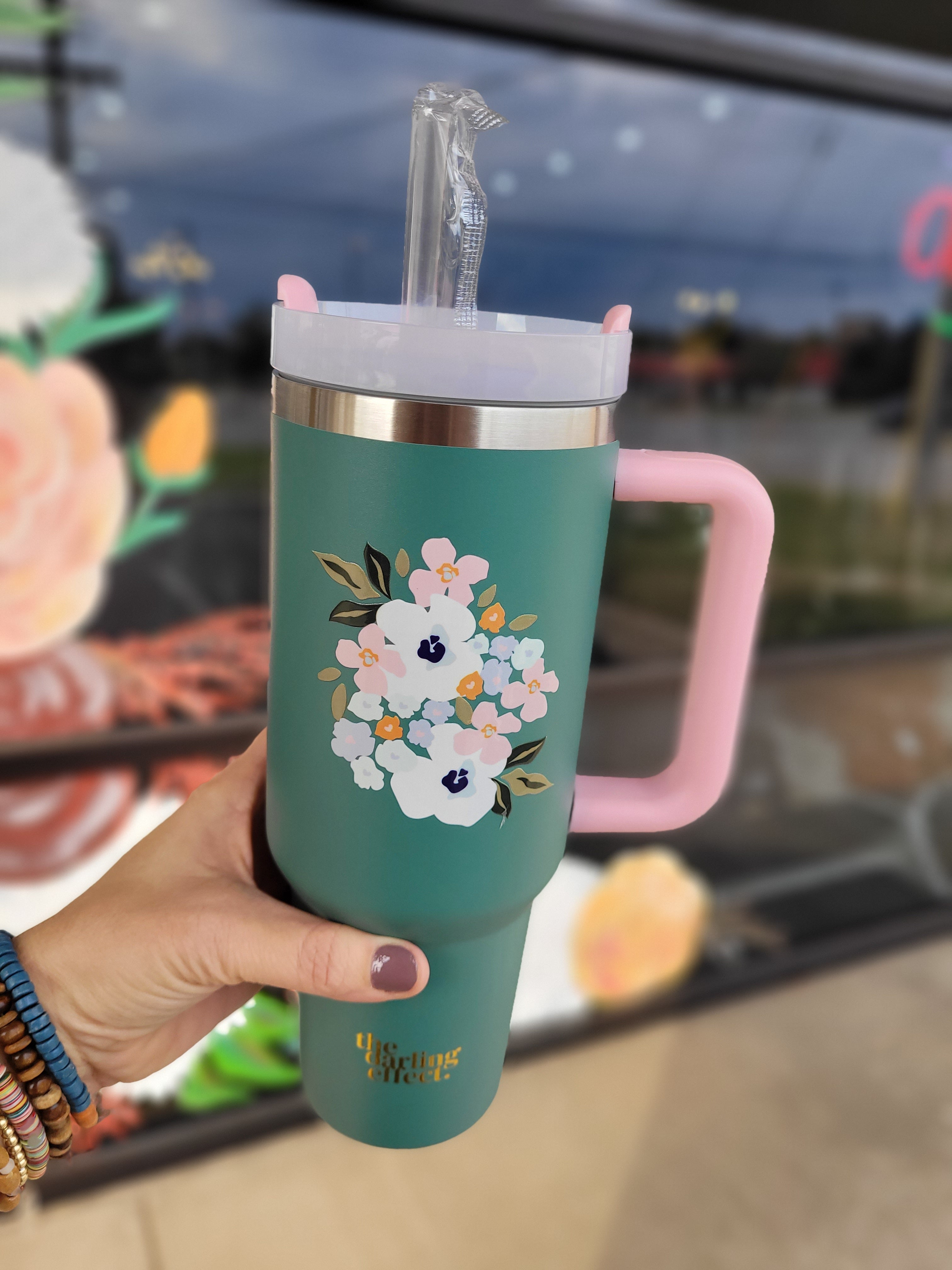 Dancing Daisy Blue Take Me Everywhere Tumbler - 40 oz